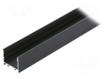 Profiles for LED modules | surface | black | L: 1m | aluminium