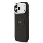 Back panel cover Guess Apple iPhone 17 Pro Max PU Saffiano MagSafe Case Black
