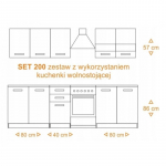 Topeshop KUCHNIA SET 200 BIEL kitchen/dining room furniture set