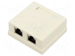 RJ45 module | white | Cat: 6 | wall mount | IDC x2,RJ45 socket x2