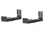 Holder: wall mounting | soundbar | black | 15kg | 2pcs | H: 51mm | W: 166mm