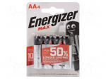Battery: alkaline | 1.5V | AA | MAX | Batt.no: 4 | non-rechargeable