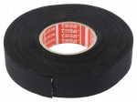 Fabric tape | PET wool | W: 19mm | L: 25m | black