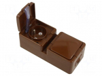 Connector: AC supply | socket | 2P+PE | 250VAC | 16A | brown | wall mount