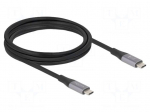 Cable | bidirectional | USB C plug,both sides | gold-plated | 2m