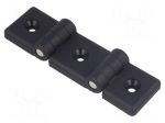 Hinge | Width: 124mm | technopolymer (PA) | black | H: 36mm