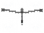 Holder | table edge | 8kg | 27" | black | Arm len: 665mm | monitor x3