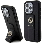 Guess GUHCP15XPGSSADK Grip Stand 4G Saffiano Strass for iPhone 15 Pro Max 6.7" / black