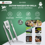 Zestaw narzędzi do grillowania, 3 elementy, stal nierdzewna, kinghoff, kh-1919
