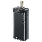 AWEI PA-12 ārējais akumulators (powerbank) | 30000 mAh | 22.5W | USB-C, Micro USB, USB-A | LED ekrāns | melns