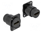 HDMI module | D-Type | HDMI socket,both sides | HDMI 2.0 | black