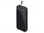 Re-battery: powerbank | 20000mAh | 5V,9V,12V | 2A | Colour: black