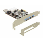 DELOCK PCI Express kaart 3x USB3.0 v&auml;lis + 1x USB3.0 sisemine + LowProfile