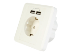 Gembird EG-ACU2A2-01 AC Wall Socket with 2 port USB Charger 2x USB 2.4A Schuko / white