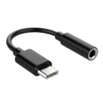 Cable HQ Adapter USB-C to 3.5mm Audio Jack Black