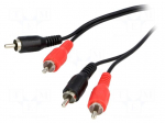 Cable | RCA plug x2,both sides | 10m | black