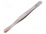 Tweezers | Tweezers len: 145mm | Blades: wide | Tipwidth: 4mm