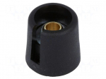 Knob | with pointer | polyamide | &Oslash;shaft: 6mm | &Oslash;16x16mm | black