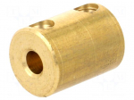 Adapter | brass | &Oslash;shaft: 4mm | copper | Shaft: smooth | Hole diam: 4mm