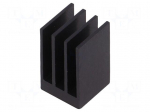 Heatsink: extruded | grilled | BGA | black | L: 15mm | W: 15mm | H: 24.5mm