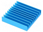 Heatsink: extruded | grilled | BGA | blue | L: 35mm | W: 35mm | H: 7.5mm
