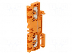 Splice terminal: rail | 2.5mm2 | ways: 1 | terminals: 4 | orange | wemid