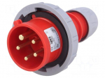 Connector: AC supply 3-phase | plug | male | 16A | 400VAC | IEC 60309