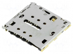 Connector: for cards | Micro SIM | without card tray | SMT | PIN: 6