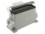 Enclosure: for HDC connectors | size 24B | with latch | high | angled