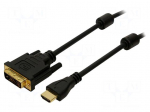 Cable | DVI-D (18+1) plug,HDMI plug | 2m | black