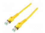 Patch cord | S/FTP | 6a | stranded | Cu | PUR | yellow | 1m | halogen free