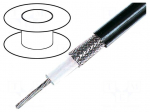 Wire: coaxial | RG214U | stranded | Cu | PVC | black | 100m | 10.8mm
