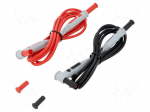 Set of test leads | Inom: 15A | Len: 1.5m | red and black