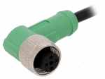 Connection lead | M12 | PIN: 4 | angled | 3m | plug | 250VAC | 4A | -25&divide;90&deg;C