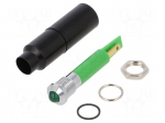 Indicator: LED | prominent | 230VAC | Cutout: &Oslash;8.2mm | IP67 | metal