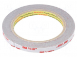 Tape: fixing | W: 9mm | L: 5.5m | Thk: 600um | acrylic | grey | Tmax: 149&deg;C