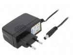Power supply: switching | mains,plug-in | 12VDC | 1A | 12W | 83% | black