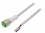 Cable: for sensors/automation | M12 | PIN: 4 | straight | 3m | plug | 7014
