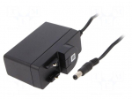 Power supply: switching | mains,plug-in | 15VDC | 0.8A | 12W | 85.2%