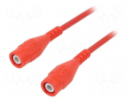 Test lead | BNC plug,both sides | Len: 1m | red | Z: 45&Omega; | brass