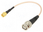 Cable | 0.15m | BNC male,SMA male | shielded | transparent | straight