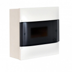 LEGRAND 1X8M SURFACE CABINET SMOKED DOOR E+N TERMINAL BLOCK
