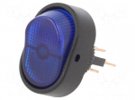 ROCKER | SPST | Pos: 2 | ON-OFF | 30A/12VDC | blue | LED | RD | Body: black