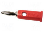 Laboratory connector: 4mm banana | plug | 5A | 2.5kVDC | red | 38.37mm
