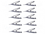 Crocodile clip | 5A | Grip capac: max.5.6mm | Contacts: steel | 10pcs.