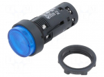 Switch: push-button | 22mm | Stabl.pos: 1 | NO | blue | LED | 24V | IP65