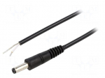Cable | 1x0.5mm2 | wires,DC 4,8/1,7 plug | straight | black | 1.5m