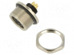 Connector: M9 | socket | female | Plating: gold-plated | 125V | 3A | IP67