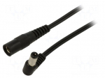 Cable | 2x0.5mm2 | DC 5,5/2,1 socket,DC 5,5/2,5 plug | angled | 0.5m