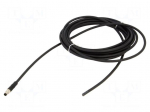Connector: M5 | plug | male | PIN: 3 | 1A | straight | IP67 | 60V | 5m | 24AWG